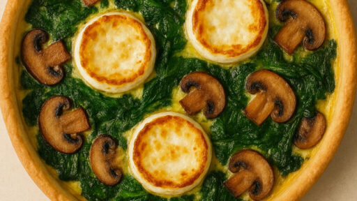 Quiche chèvre épinards champignons
